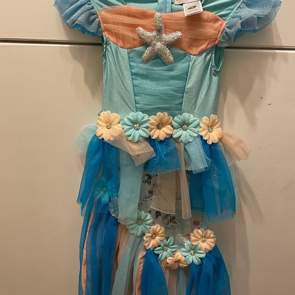 Chasing Fireflies Mermaid Costume Aqua Blue Flowers Skirt